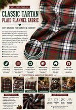 Load image into Gallery viewer, Red Green Buffalo Plaid Flannel Fabric by the Yard | Soft Cotton Blend
