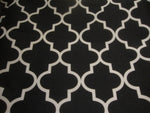 Load image into Gallery viewer, Upholstery Moroccan White on Black  Waterproof Outdoor Canvas fabric 60" 600 Denier wide per yard
