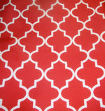 Load image into Gallery viewer, Upholstery Moroccan White on Red Waterproof Outdoor Canvas fabric 60" 600 Denier wide per yard
