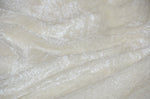 Load image into Gallery viewer, Panne Velvet Crushed Velour Stretch Fabric 60 Wide White  By yard 100% POLYESTER
