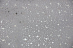 Load image into Gallery viewer, Star sparkle Bursts Sheer Organza White base - Silver Star  58 Inch Wide Fabric
