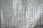 Load image into Gallery viewer, Silver Square Sequin Drapery Fabric by the yard
