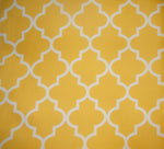 Load image into Gallery viewer, Upholstery Moroccan White on yellow  Waterproof Outdoor Canvas fabric 60" 600 Denier wide per yard
