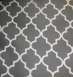 Load image into Gallery viewer, Outdoor Upholstery Moroccan White on Grey Waterproof Outdoor Canvas fabric 60" 600 Denier wide per yard
