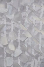 Load image into Gallery viewer, Round petal leaf circles taffeta white embroidery linens tablecloth fabric dress decor per yard
