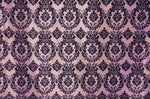 Load image into Gallery viewer, Damask taffeta velvet flocked pink fabric by the yard
