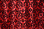 Load image into Gallery viewer, Red/black Damask Taffeta fabric by the yard 58" Wide
