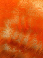 Load image into Gallery viewer, Faux Fur fake White With Orange Frosted tips fabric 60" Wide sold by the yard
