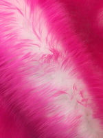 Load image into Gallery viewer, Faux Fur fake White With hot pink Frosted tips fabric 60" Wide sold by the yard
