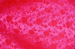Load image into Gallery viewer, Neon pink Jacquard fabric Satin Floral 58" wide per yard
