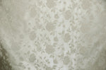 Load image into Gallery viewer, Ivory Jacquard fabric Satin Floral 58" wide per yard
