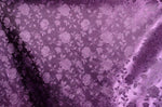 Load image into Gallery viewer, Brocade Plum Jacquard fabric Satin Floral 58" wide per yard
