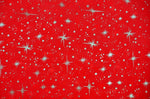 Load image into Gallery viewer, Star sparkle Bursts Sheer Organza Red 58 Inch Wide Fabric
