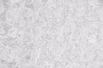 Load image into Gallery viewer, white satin Rosette 3D Flower drapery fabric BY THE YARD 54" Wide
