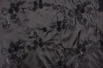 Load image into Gallery viewer, Taffeta black ribbon rosette apparel fabric embroidered home decor yard
