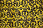 Load image into Gallery viewer, Damask taffeta velvet flocked yellow/ black by the yard
