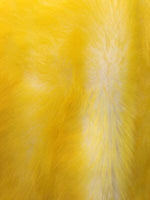 Load image into Gallery viewer, Faux Fur fake White With yellow Frosted tips fabric 60" Wide sold by the yard
