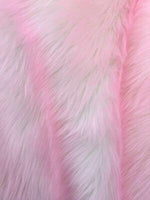 Load image into Gallery viewer, Faux Fur fake White With pink  Frosted tips fabric 60" Wide sold by the yard
