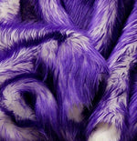 Load image into Gallery viewer, Faux Fur fake White With purple Frosted tips fabric 60" Wide sold by the yard
