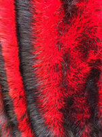 Load image into Gallery viewer, Faux Fur Red on black Frosted tips  60" Wide sold by the yard
