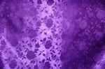 Load image into Gallery viewer, Purple Jacquard fabric Satin Floral 58" wide per yard
