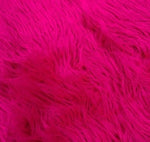 Load image into Gallery viewer, Faux fur long Mongolian Fuchsia fabric 60" Wide | Sold by the yard
