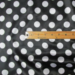 Load image into Gallery viewer, charmeuse, Black white 1" polka dot  Fabric / 58" WIDE / sold by the yard
