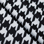 Load image into Gallery viewer, Houndstooth black white Spandex, 4 way stretch 58" wide
