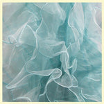 Load image into Gallery viewer, Aqua Ruffled Organza Fabric Draping Craft Wedding Party Decor Fabric dress  58" wide
