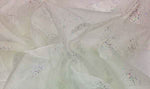 Load image into Gallery viewer, White Crystal Organza Pearl crystal-like stud Draping Craft Wedding Party Decor Fabric  by yard 60" wide
