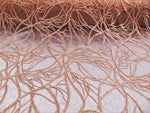 Load image into Gallery viewer, Peach, Tiny Sequin, Embroidered, Lace, Mesh, Mechanical Stretch, Fabric 52" Sold By the Yard, Wedding, Prom, Dresses, Lingerie, Pageant
