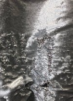 Load image into Gallery viewer, Silver white Little Sequins Roll Over 2-Way Stretch wedding dresses Fabric Sold By The Yard
