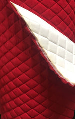 Load image into Gallery viewer, Red Suede Quilted Auto Upholstery Fabric | Diamond Stitch Foam Backed Headliner Material for Cars, Trucks &amp; Custom Interiors
