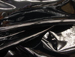 Load image into Gallery viewer, Black patent faux vinyl upholstery fabric per yard
