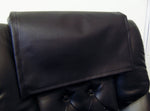 Load image into Gallery viewer, RECLINER protector, 24 by 30  inch black champion matte faux leather vinyl with Suede Backing! home theater sofa cover leather chair
