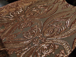 Load image into Gallery viewer, Sequin, Victorian Egg/Tulip, Gold, Big Print, Sequin, 4-way Stretch, Fabric 55" Sold By the Yard
