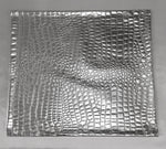 Load image into Gallery viewer, Silver Crocodile Vinyl Placemats Set of 6 – 14x14 Luxury Metallic Table Mats – Waterproof Wipeable Dining Decor – Modern Glam Table Setting

