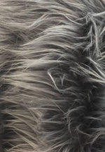 Load image into Gallery viewer, Gray bluish shaggy faux fur upholstery fabric by the yard 60" wide
