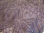 Load image into Gallery viewer, GEO GARDEN NAVY Sequin Mesh Polyester Lace Large Print Fancy Elegant Apparel Wedding Prom Veil Fabric By the Yard 55 " Wide
