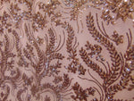 Load image into Gallery viewer, BALI Bronze (Dusty Rose Mesh) 4-Way Stretch Mesh Lace Tiny Sequin Fabric 56" Sold By the Yard
