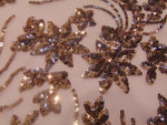 Load image into Gallery viewer, BALI Bronze (Dusty Rose Mesh) 4-Way Stretch Mesh Lace Tiny Sequin Fabric 56" Sold By the Yard
