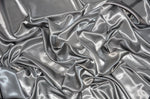 Load image into Gallery viewer, Charmeuse Silver polyester fabric 60" wide by the yard
