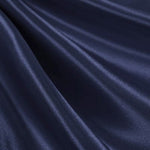 Load image into Gallery viewer, Satin bridal  shiny navy polyester fabric 60" wide
