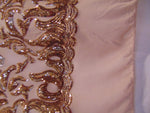 Load image into Gallery viewer, SUTRA , Rose Gold on nude mesh, Big Print, Sequin, 4-way Stretch, Fabric 54" Sold By the Yard
