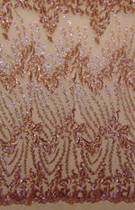 Load image into Gallery viewer, SUTRA ,gold tone, Big Print, Sequin, 4-way Stretch, Fabric 55" Sold By the Yard
