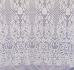 Load image into Gallery viewer, KARMA, White (White Mesh), Big Print, Sequin, 4-way Stretch, Fabric 55" Sold By the Yard
