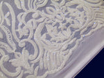 Load image into Gallery viewer, KARMA, White (White Mesh), Big Print, Sequin, 4-way Stretch, Fabric 55" Sold By the Yard

