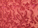 Load image into Gallery viewer, BALI Fuschia 4-Way Stretch Mesh Lace Tiny Sequin Fabric 56" Sold By the Yard
