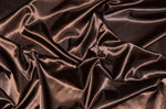 Load image into Gallery viewer, Charmeuse Dark Brown Satin polyester fabric 60" wide by the yard
