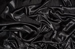 Load image into Gallery viewer, Charmeuse Black polyester fabric 60" wide Solid Silky Shinny by the yard
